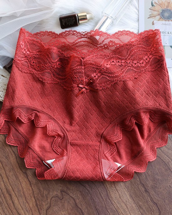 Lyocell Lace High-Waisted Antibacterial Panties Lyocell Lace High-Waisted Antibacterial Panties