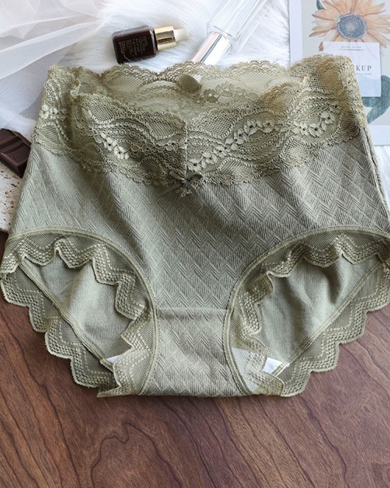 Lyocell Lace High-Waisted Antibacterial Panties Lyocell Lace High-Waisted Antibacterial Panties