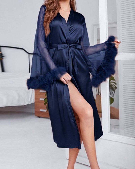 Cardigan Lace Mesh Sexy Nightdress Cardigan Lace Mesh Sexy Nightdress