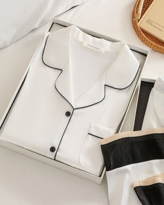 Ice Silk Cool Thin Home Pajamas Set Ice Silk Cool Thin Home Pajamas Set