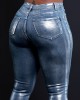 Silver-Tone Skinny Stretch Jeans