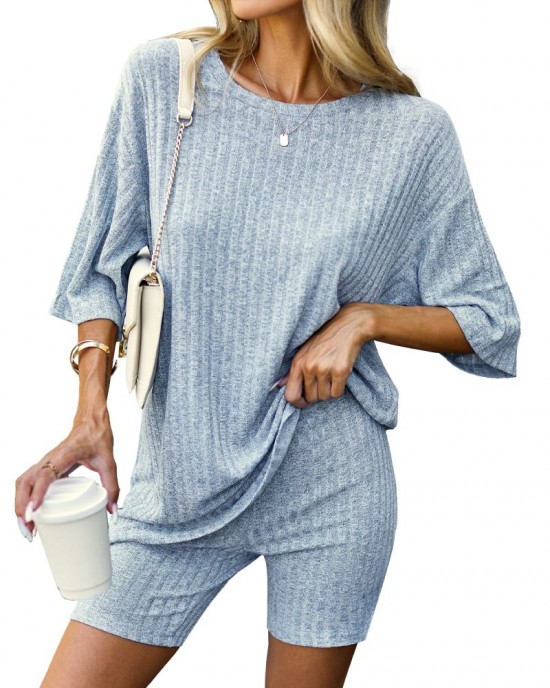Knit Pajamas 2 Piece Lounge Sets Knit Pajamas 2 Piece Lounge Sets