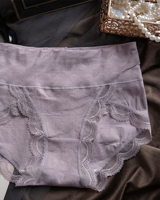 Anti-Bacterial Crotch Mid-Waist-Tuck Lace Panties Anti-Bacterial Crotch Mid-Waist-Tuck Lace Panties