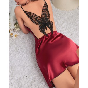 Halter Silk Imitation Slip Dress