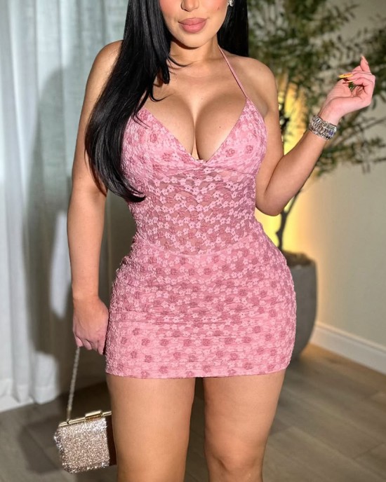 Sexy Lace Mesh Bodycon Mini Dress Sexy Lace Mesh Bodycon Mini Dress