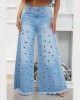Pants Palazzo Eyelets Jeans Pants Palazzo Eyelets Jeans