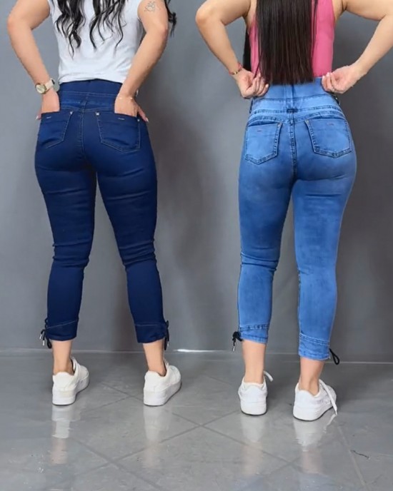 Skinny Jeans With Elastic Waistband Skinny Jeans With Elastic Waistband