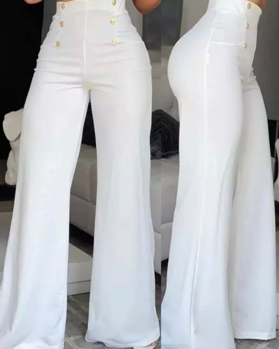 Stylish Slim Personality Double Breasted Flared Pants Stylish Slim Personality Double Breasted Flared Pants