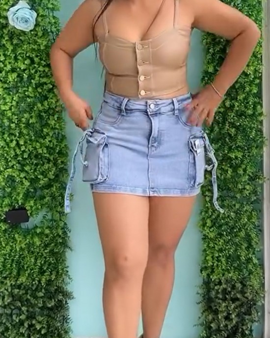 Workwear Denim Shorts Skirt Workwear Denim Shorts Skirt