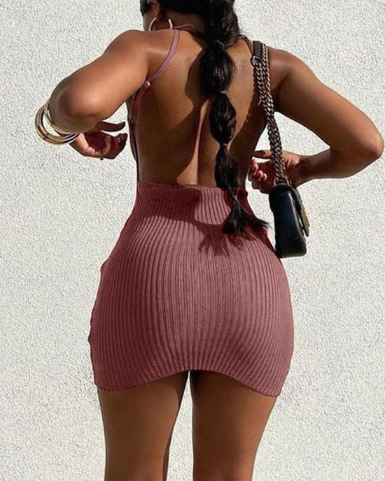 Backless Ribbed Dress Backless Ribbed Dress