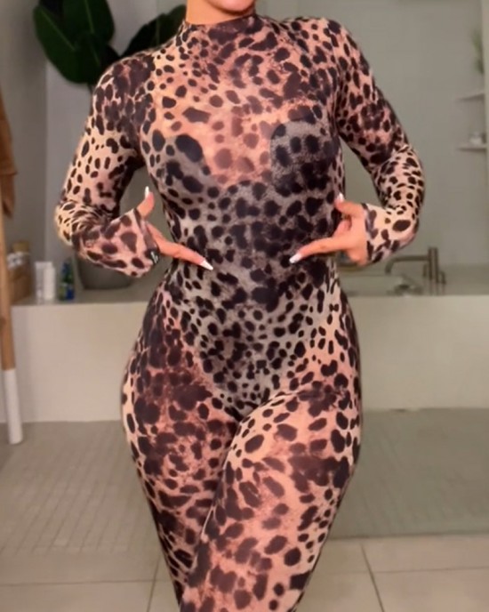 Leopard Print Sexy Jumpsuit