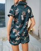 Printed Sexy Short-Sleeved Shorts Pajamas Set
