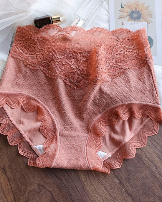 Lyocell Lace High-Waisted Antibacterial Panties Lyocell Lace High-Waisted Antibacterial Panties