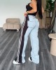 Side Striped Patchwork Baggy Jeans Side Striped Patchwork Baggy Jeans