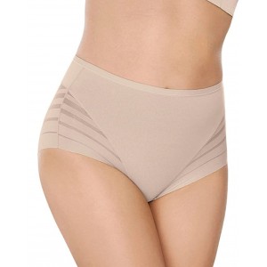 Corset Waist And Hip Lift Sheer Mesh Striped Panties