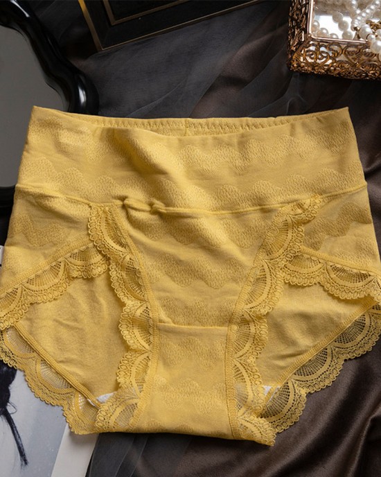 Anti-Bacterial Crotch Mid-Waist-Tuck Lace Panties Anti-Bacterial Crotch Mid-Waist-Tuck Lace Panties