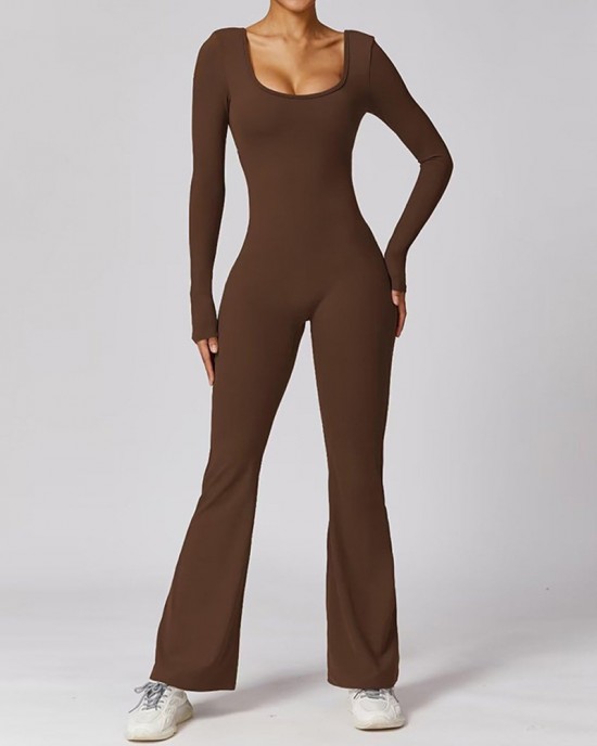 Beautiful Back Long Sleeve Yoga Jumpsuit Beautiful Back Long Sleeve Yoga Jumpsuit