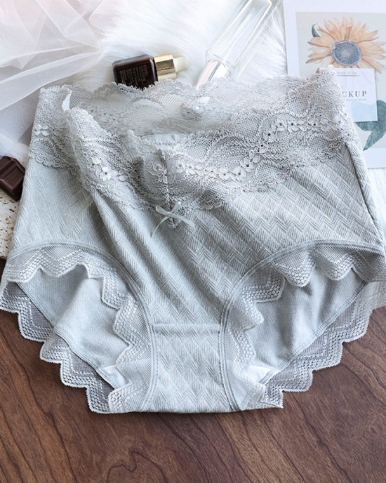Lyocell Lace High-Waisted Antibacterial Panties Lyocell Lace High-Waisted Antibacterial Panties