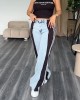 Side Striped Patchwork Baggy Jeans Side Striped Patchwork Baggy Jeans