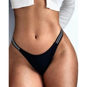 Female Glossy Dazzing Stripe T-back Underwears