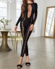 Jacquard Hollow Slim Jumpsuit Jacquard Hollow Slim Jumpsuit