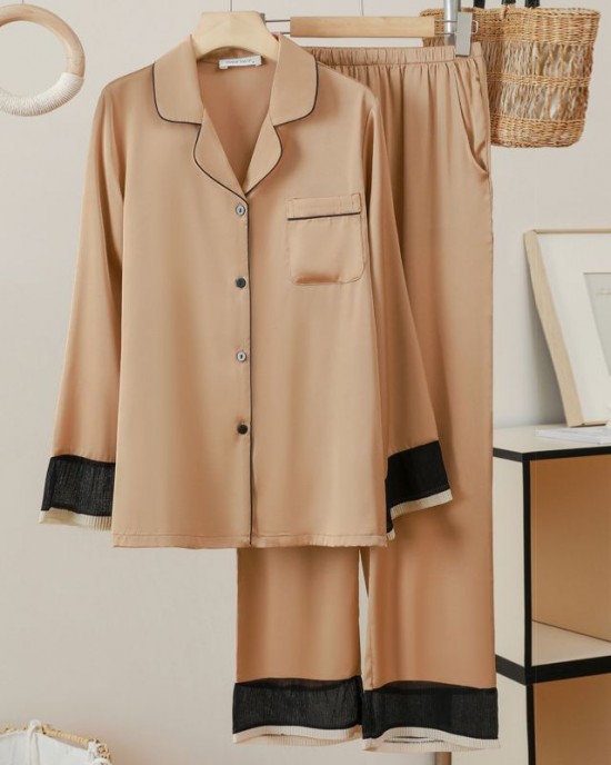 Ice Silk Cool Thin Home Pajamas Set Ice Silk Cool Thin Home Pajamas Set