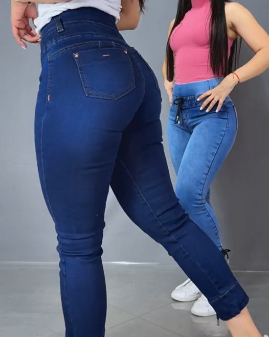 Skinny Jeans With Elastic Waistband Skinny Jeans With Elastic Waistband