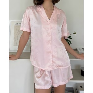 Fashion Style Jacquard Short-Sleeved Pajama Set