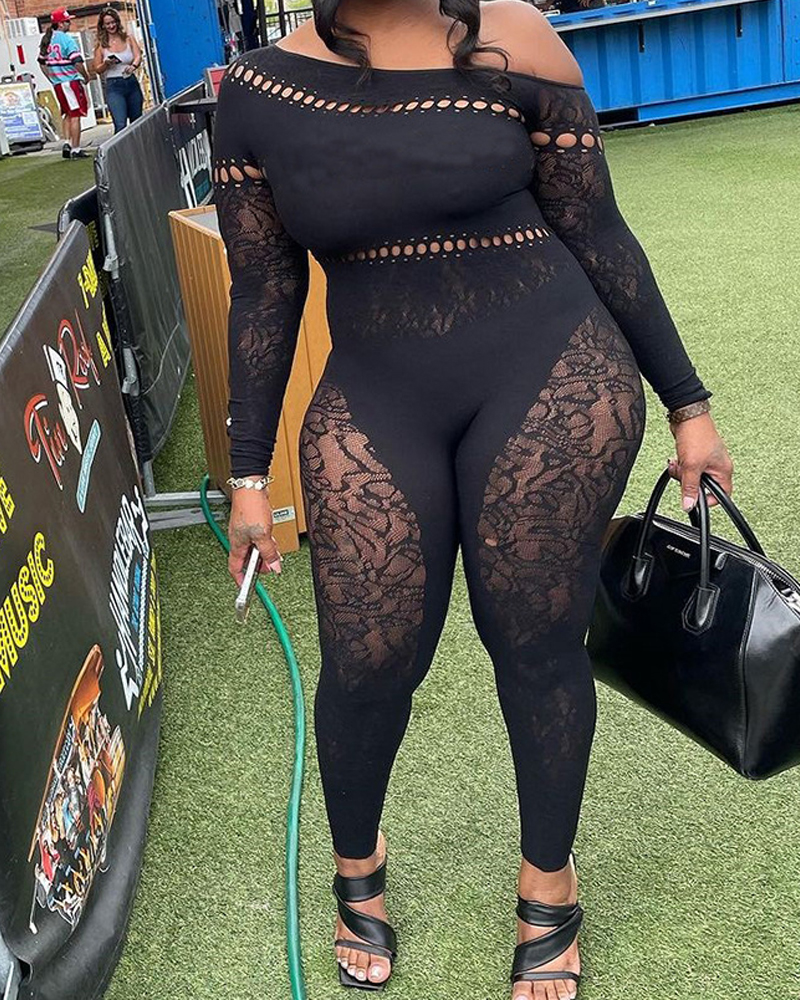 Hollow Seamless Knitted Jacquard High Elastic Jumpsuit Hollow Seamless Knitted Jacquard High Elastic Jumpsuit