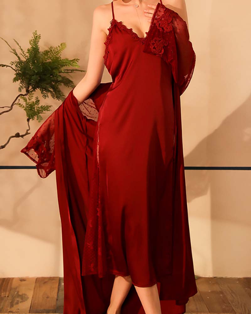 Sexy Lace Embroidered Pajama Set Sexy Lace Embroidered Pajama Set