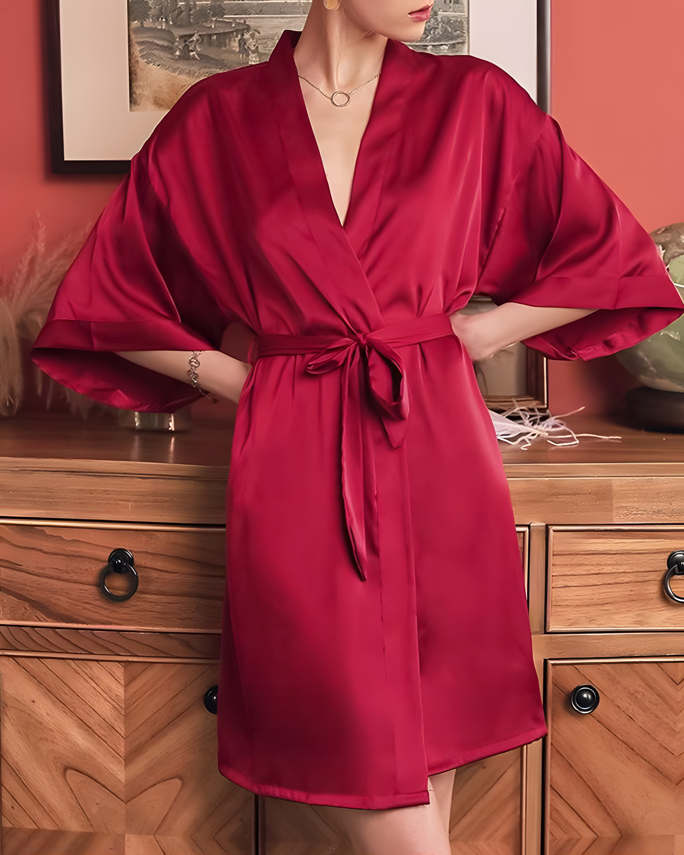 Lace-Up Satin Robe Lace-Up Satin Robe