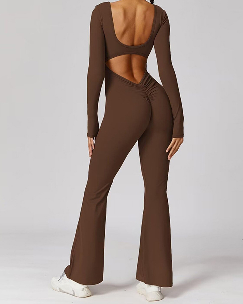 Beautiful Back Long Sleeve Yoga Jumpsuit Beautiful Back Long Sleeve Yoga Jumpsuit