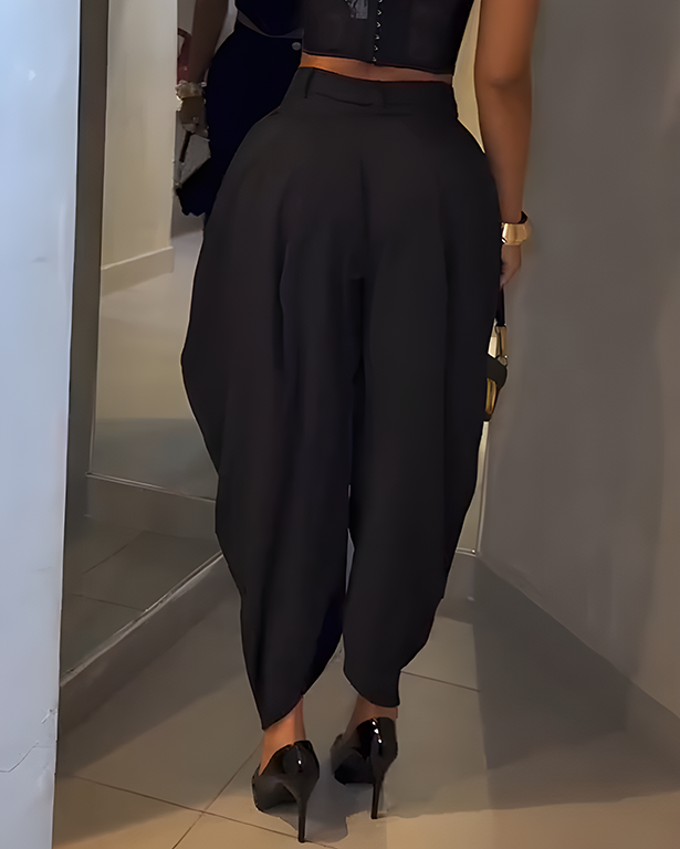 High Waist Loose Ruched Irregular Casual Pants（ Pre-Sale）