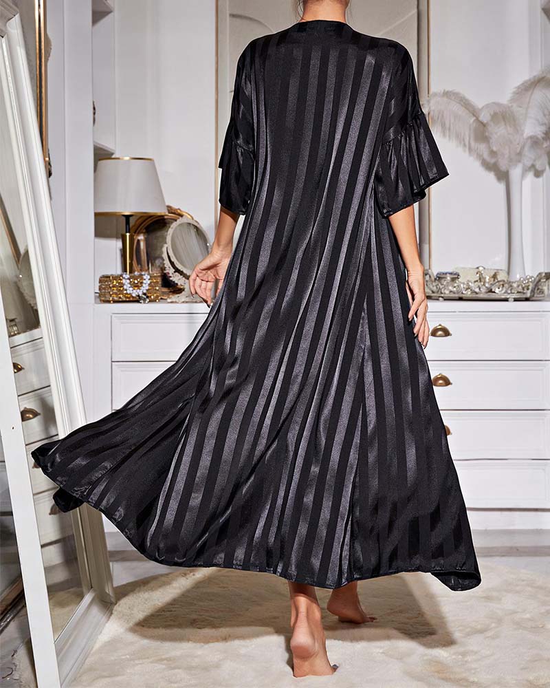Long Sleeve Superior Ice Silk Robe Long Sleeve Superior Ice Silk Robe
