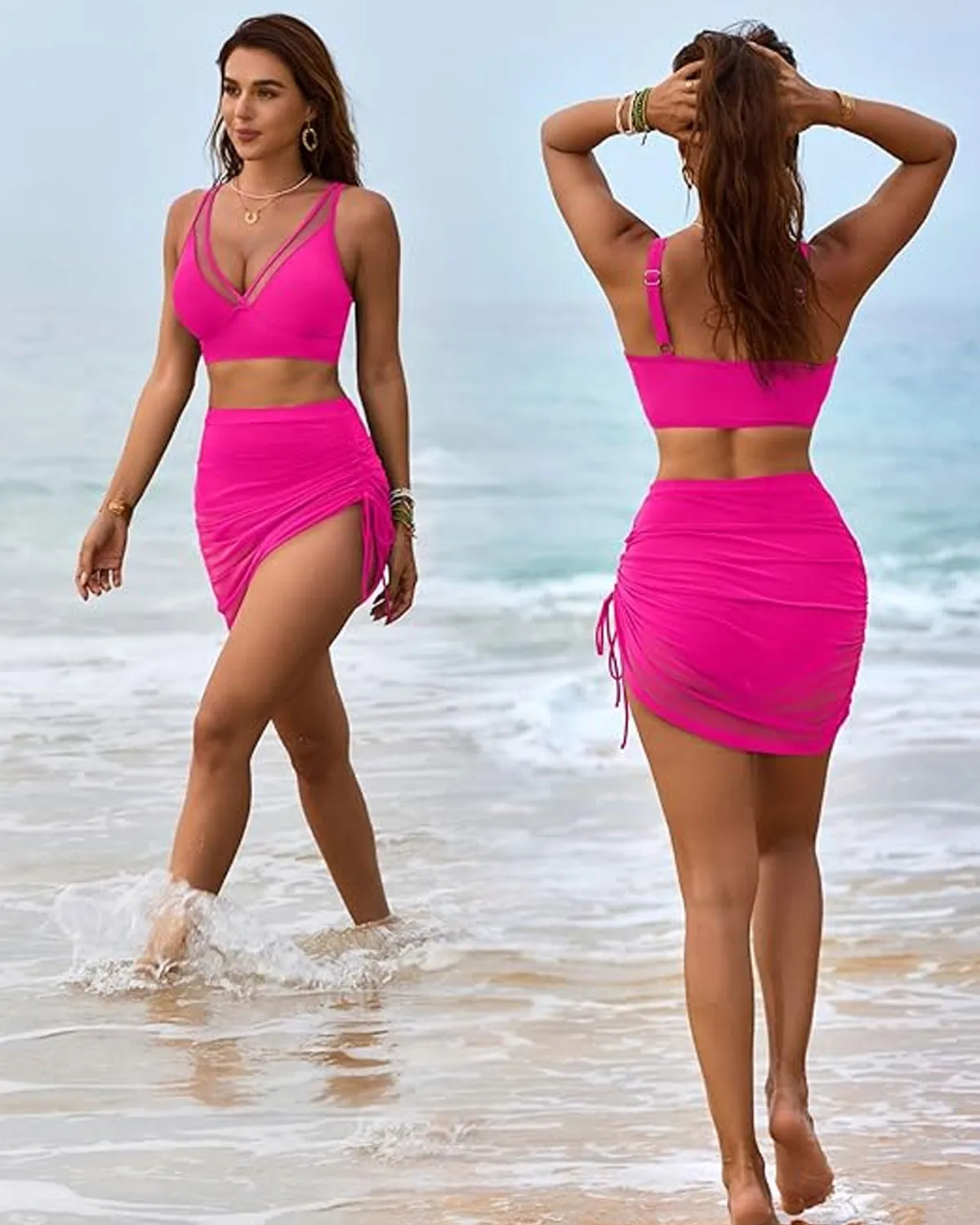 Swim Skirt High Waisted Bikini Sets Tummy Control Swimsuits Mesh Sarong Wraps Bathing Suits Swim Skirt High Waisted Bikini Sets Tummy Control Swimsuits Mesh Sarong Wraps Bathing Suits