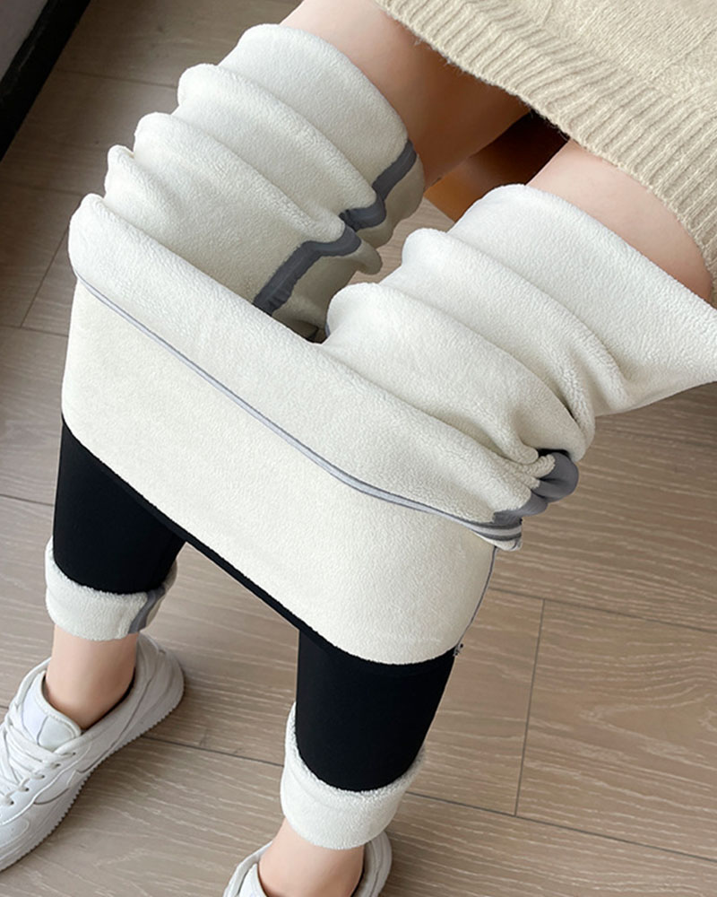 Lamb Fleece Hip Lift Stretch Leggings Lamb Fleece Hip Lift Stretch Leggings
