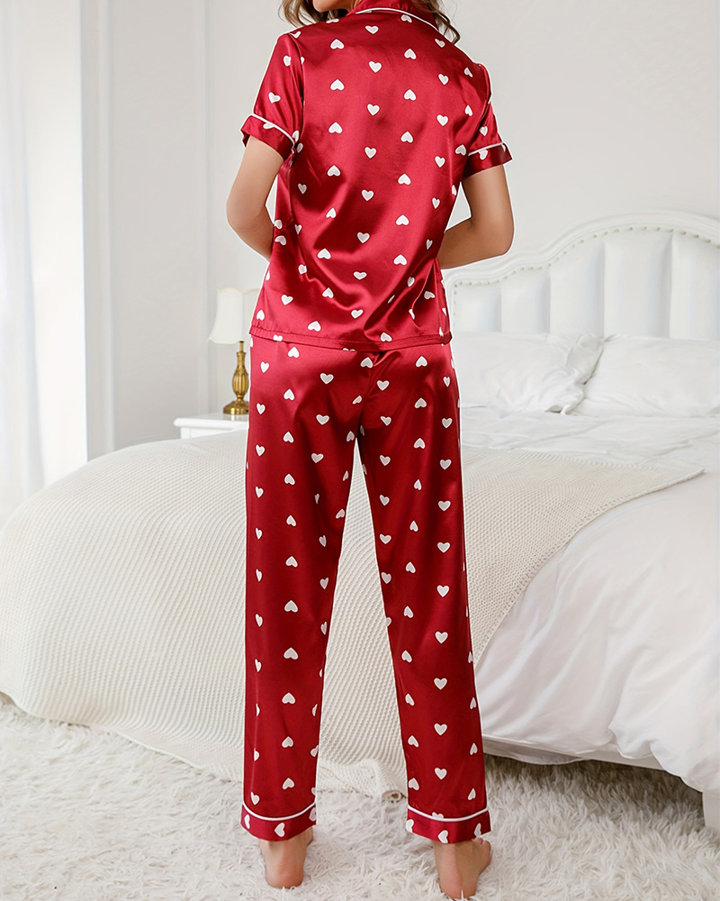 Love Print Short Sleeve Suit Love Print Short Sleeve Suit