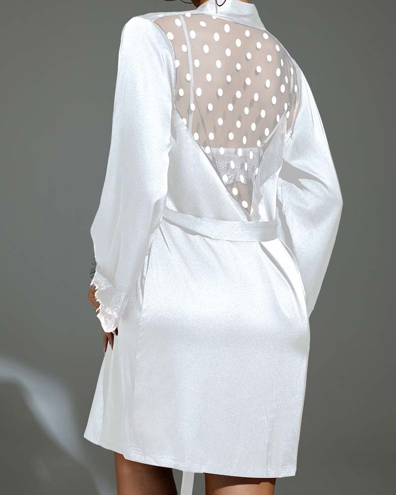 Mesh Polka Dot Ice Silk Patchwork Home Clothes Mesh Polka Dot Ice Silk Patchwork Home Clothes