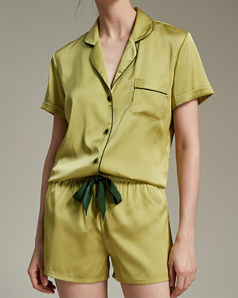 Ice Silk Pajamas Short Sleeve Set Ice Silk Pajamas Short Sleeve Set