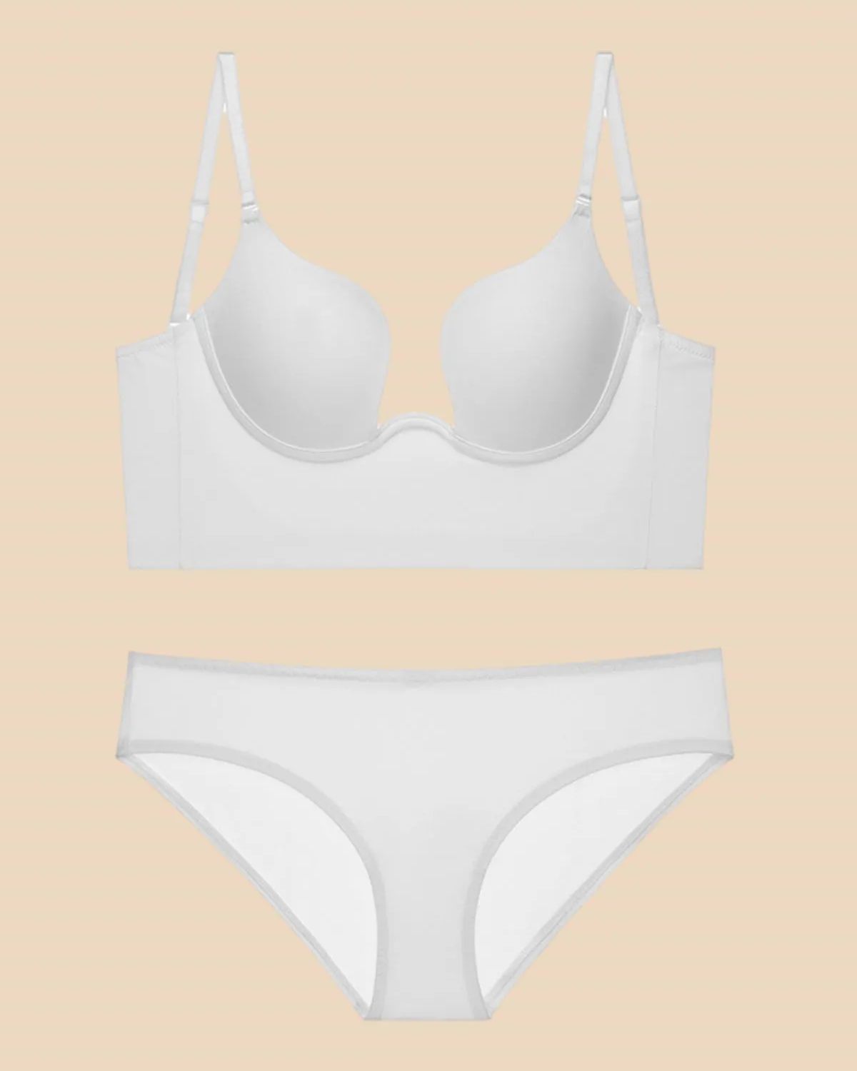 Push Up Low Back Plunge Bra Cleavage-Boosting Light Padding Bra Underwear Push Up Low Back Plunge Bra Cleavage-Boosting Light Padding Bra Underwear