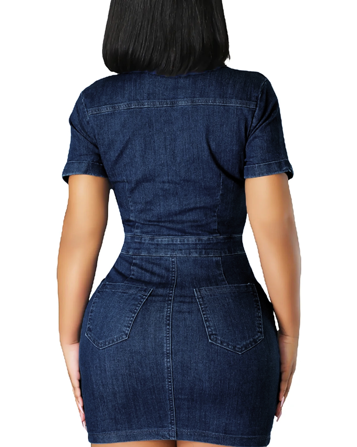 Womens Sexy 2 Pieces Denim Outfits Button Shirt Package Hip Denim Dress Set Womens Sexy 2 Pieces Denim Outfits Button Shirt Package Hip Denim Dress Set
