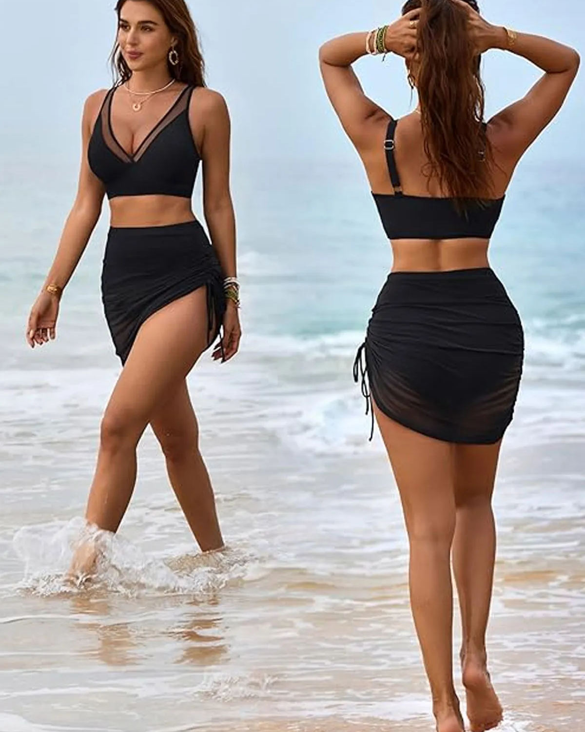 Swim Skirt High Waisted Bikini Sets Tummy Control Swimsuits Mesh Sarong Wraps Bathing Suits Swim Skirt High Waisted Bikini Sets Tummy Control Swimsuits Mesh Sarong Wraps Bathing Suits