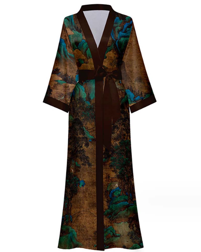 Satin Luxury Lace-Up Dressing Gown Satin Luxury Lace-Up Dressing Gown