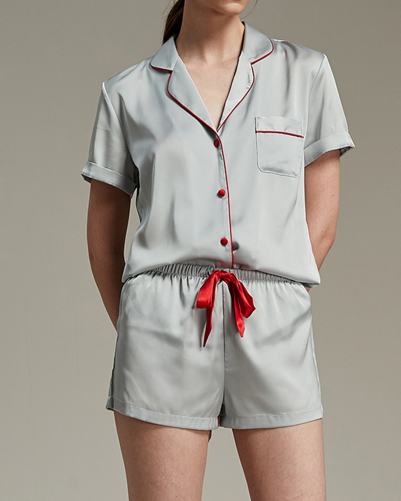 Ice Silk Pajamas Short Sleeve Set Ice Silk Pajamas Short Sleeve Set