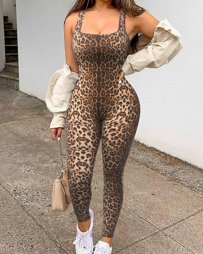 Printed Sleeveless Vest Jumpsuit Printed Sleeveless Vest Jumpsuit
