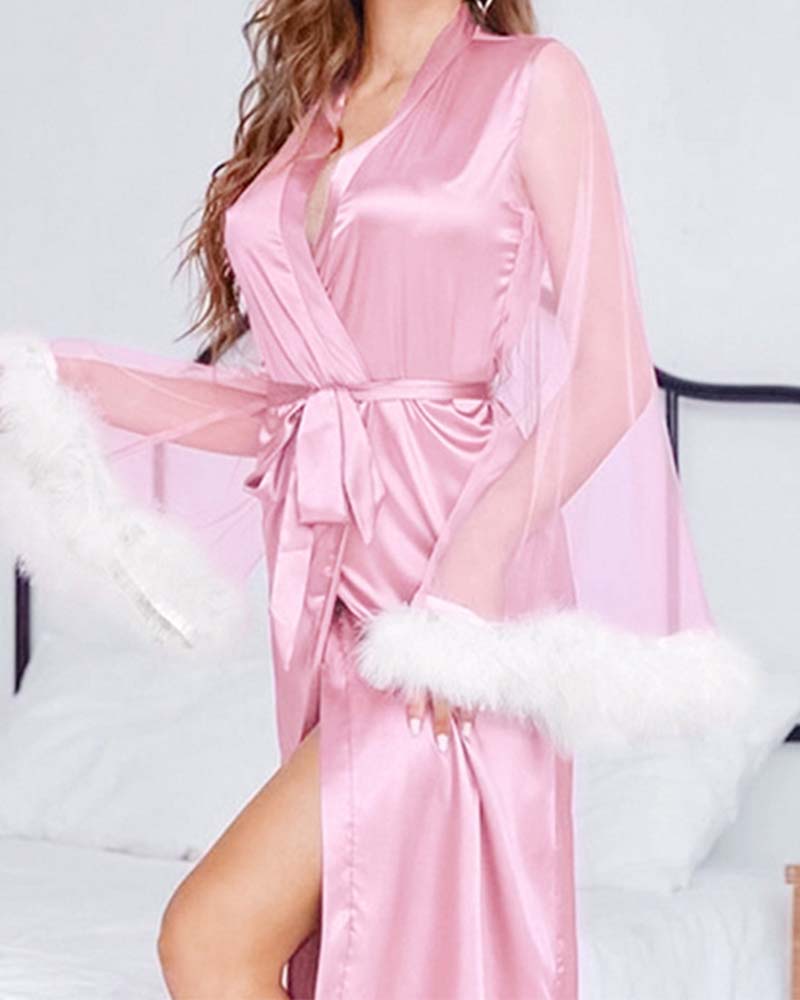 Cardigan Lace Mesh Sexy Nightdress Cardigan Lace Mesh Sexy Nightdress