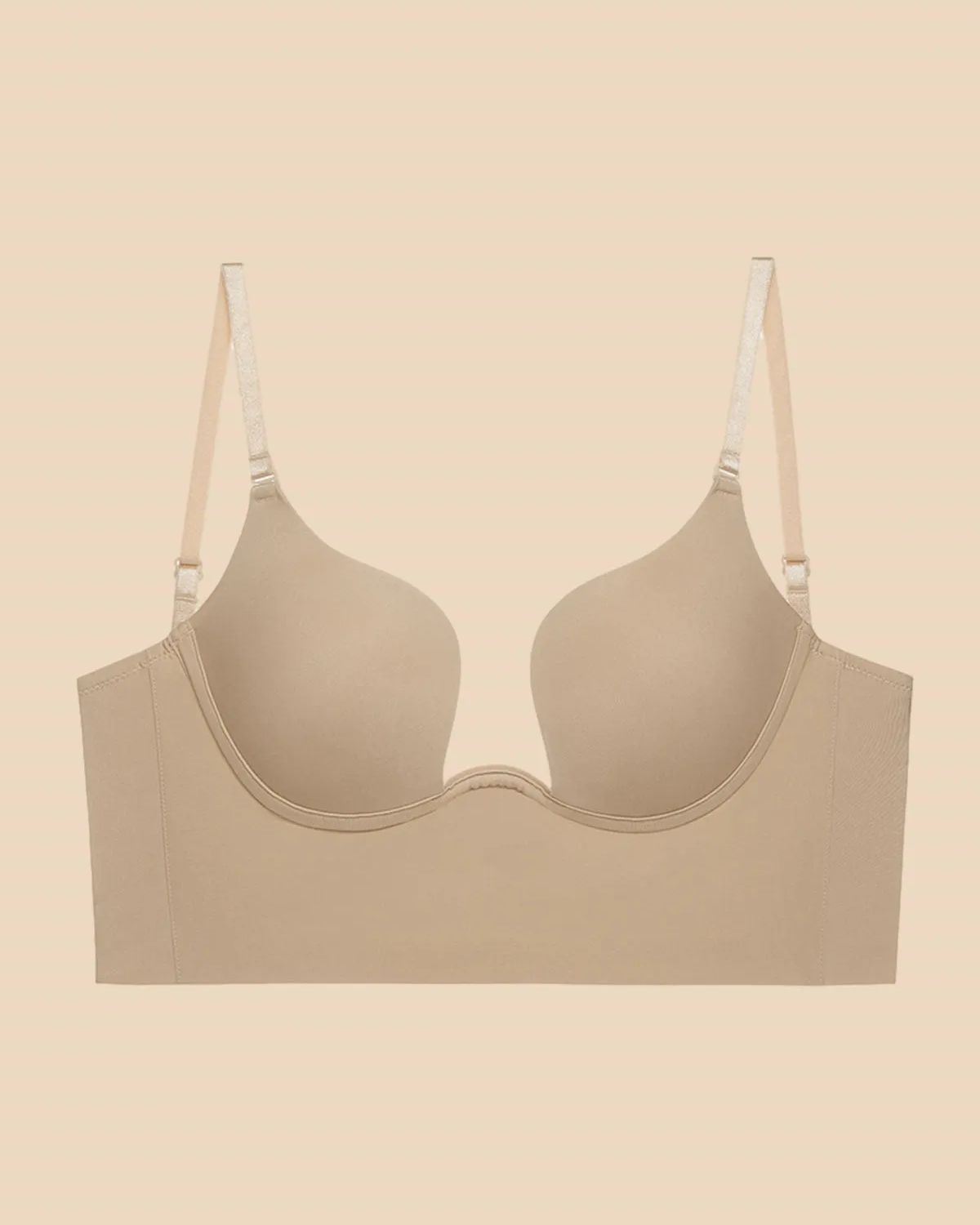 Push Up Low Back Plunge Bra Cleavage-Boosting Light Padding Bra Underwear Push Up Low Back Plunge Bra Cleavage-Boosting Light Padding Bra Underwear