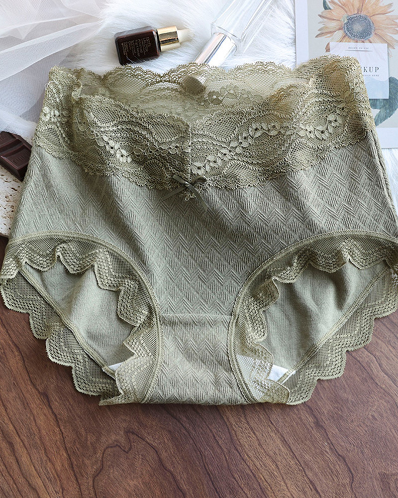 Lyocell Lace High-Waisted Antibacterial Panties Lyocell Lace High-Waisted Antibacterial Panties