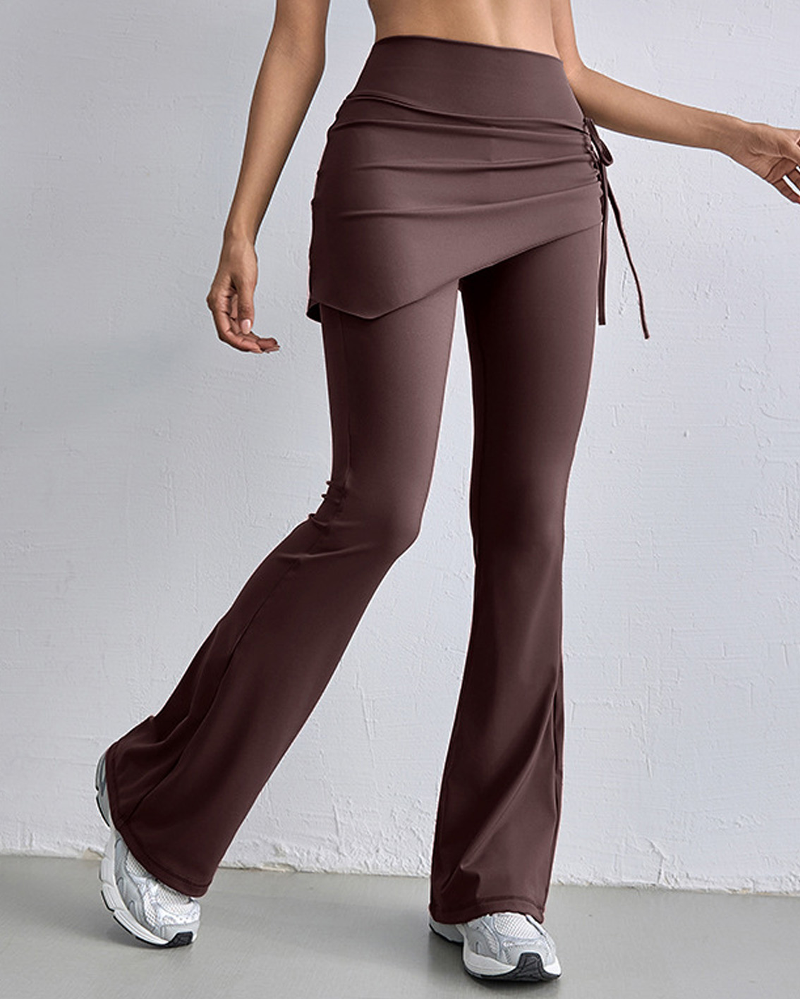 Fake Two-Piece Flared Side Drawstring Yoga Pants Fake Two-Piece Flared Side Drawstring Yoga Pants