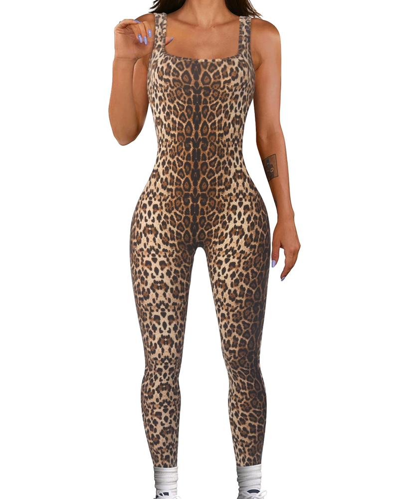 Printed Sleeveless Vest Jumpsuit Printed Sleeveless Vest Jumpsuit